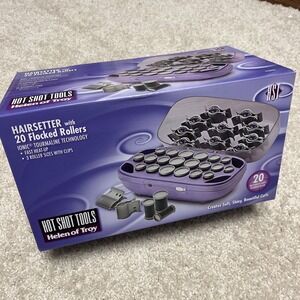 Helen Of Troy Hot Shot Tools Hairsetter 20 Flocked Rollers w/Clips 510352 Unused